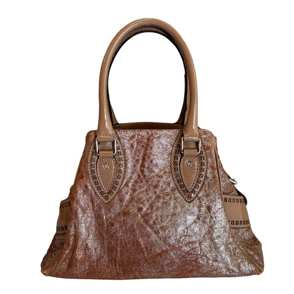 Authentic FENDI Etniko Shoulder Hand Bag Leather Brown - Picture 2 of 15